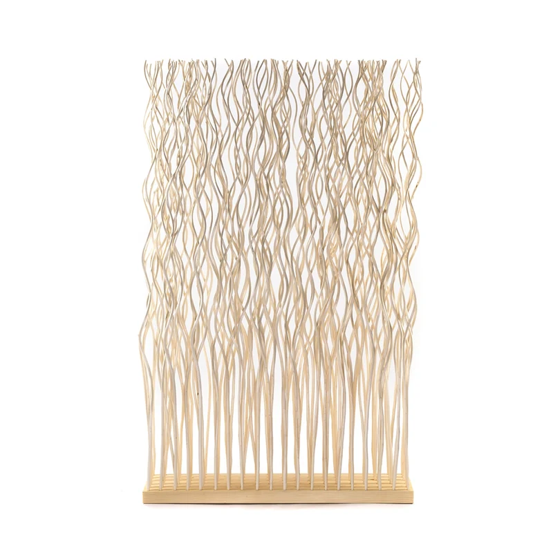 RAUMTEILER "KINKI" | Weidenholz, 110x70 cm | Zweige Paravent | Farbe: geblichen
