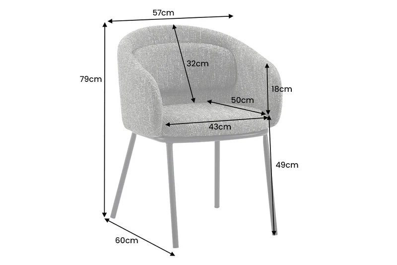 Eleganter Design Stuhl MADRID rostrot Strukturstoff mit Armlehne
