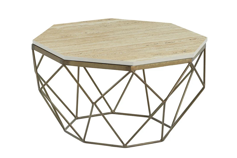 Exklusiver Couchtisch BIJOUX ca.70cm beige Travertin Handarbeit
