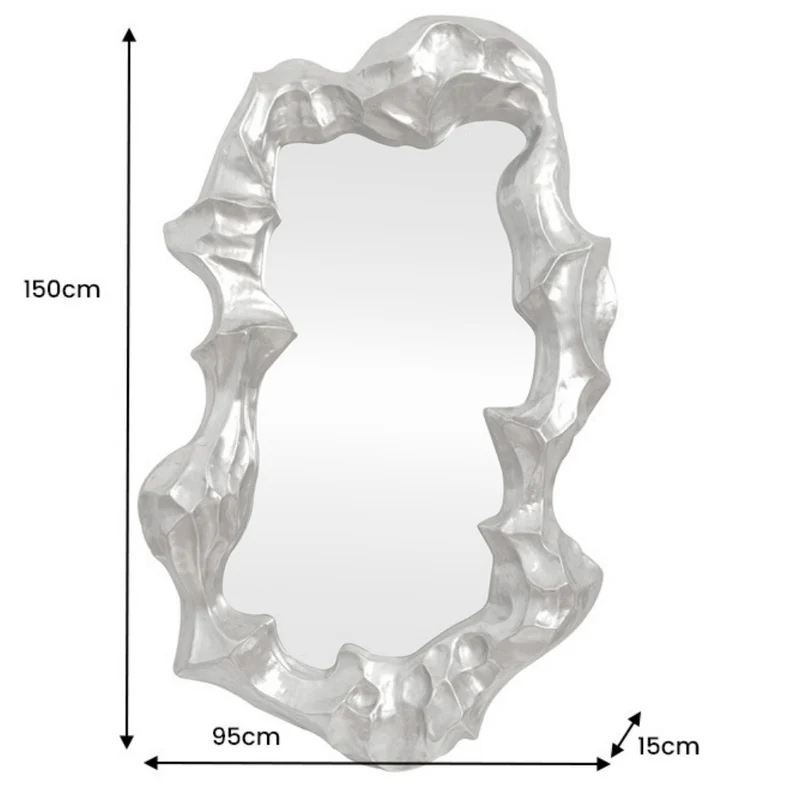 Extravaganter Wandspiegel VENICE 150cm Silber variabel aufhängbar