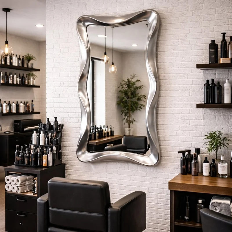 Moderner Wandspiegel WONDER 120cm Silber variabel aufhängbar