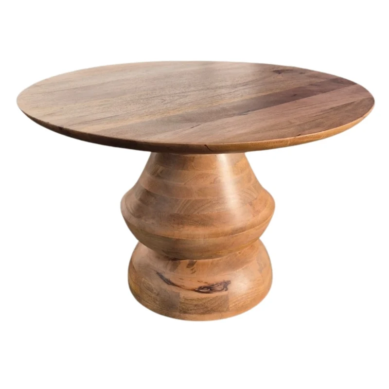 Couchtisch Mangoholz rund 70 cm KITAR-M Wohnzimmertisch natur