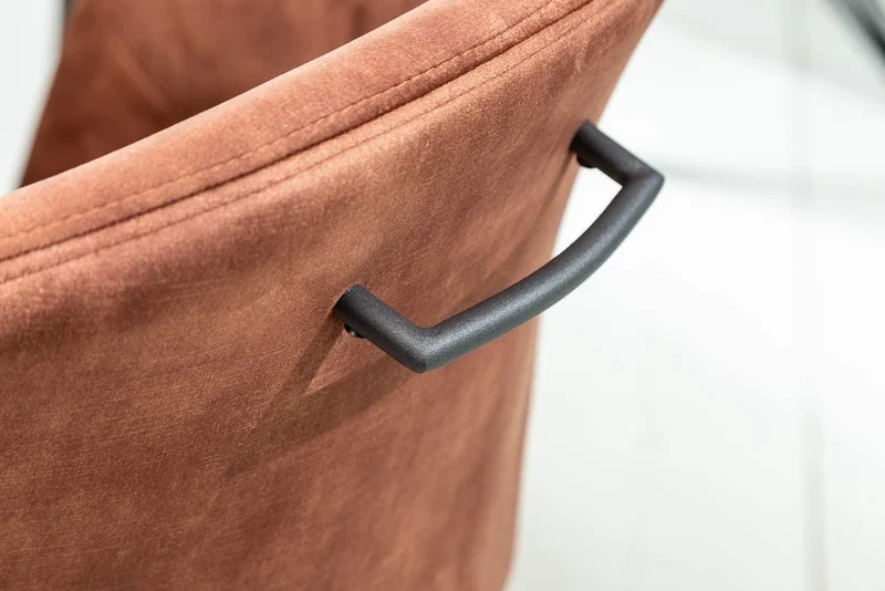 Eleganter Drehstuhl FREEDOM Samt braun Retrostil Armlehnen