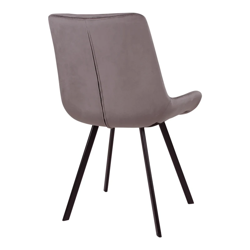 Retro-Design CHICAGO Stuhl (2er Set) grau Samt mit schwarzen Beinen