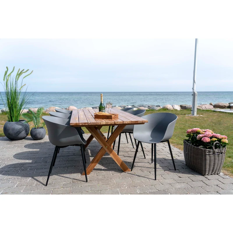 Design Stuhl 2er Set DAVOS grau Schalensitz