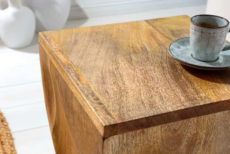 Beistelltisch BELFAST 45cm Mangoholz Hocker natur Handarbeit