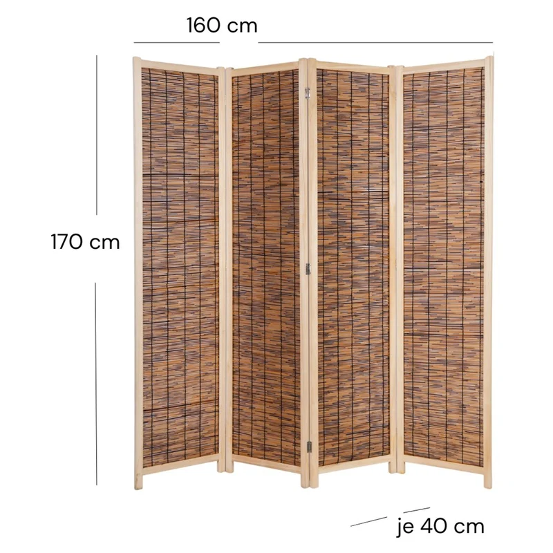 RAUMTEILER "GRAN PLAYA" | Schilfrohr, 170x160 cm | Paravent | Farbe: dunkelbraun