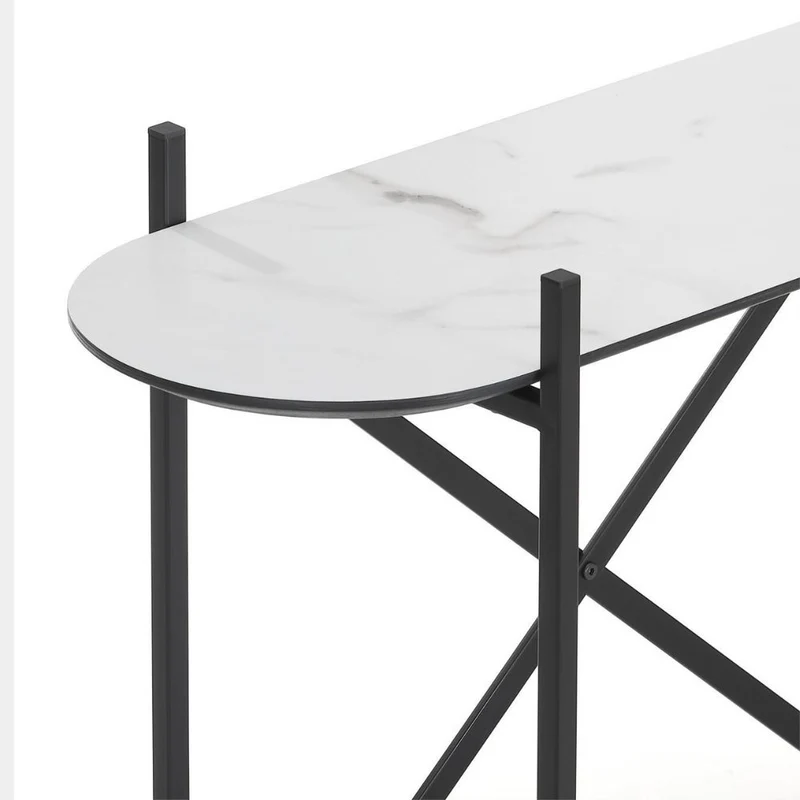 Moderne Design Konsole MARMOL-Plus 100cm weiss Marmor-Optik