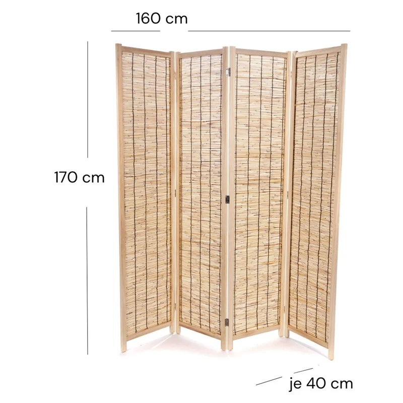 RAUMTEILER "GRAN PLAYA" | Schilfrohr, 170x160 cm | Paravent | Farbe: natur
