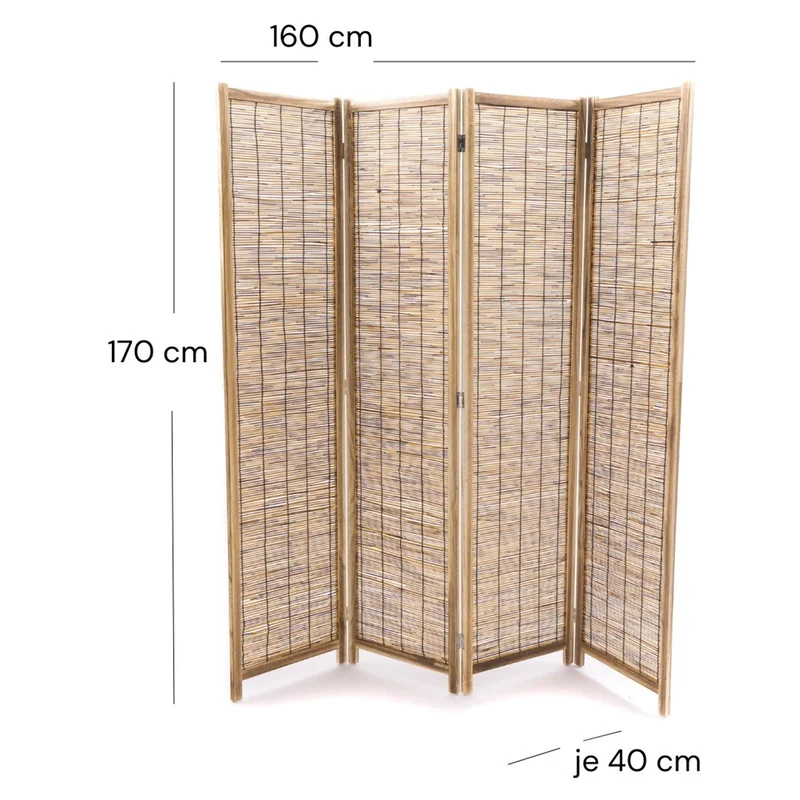RAUMTEILER "GRAN PLAYA" | Schilfrohr, 170x160 cm | Paravent | Farbe: braun