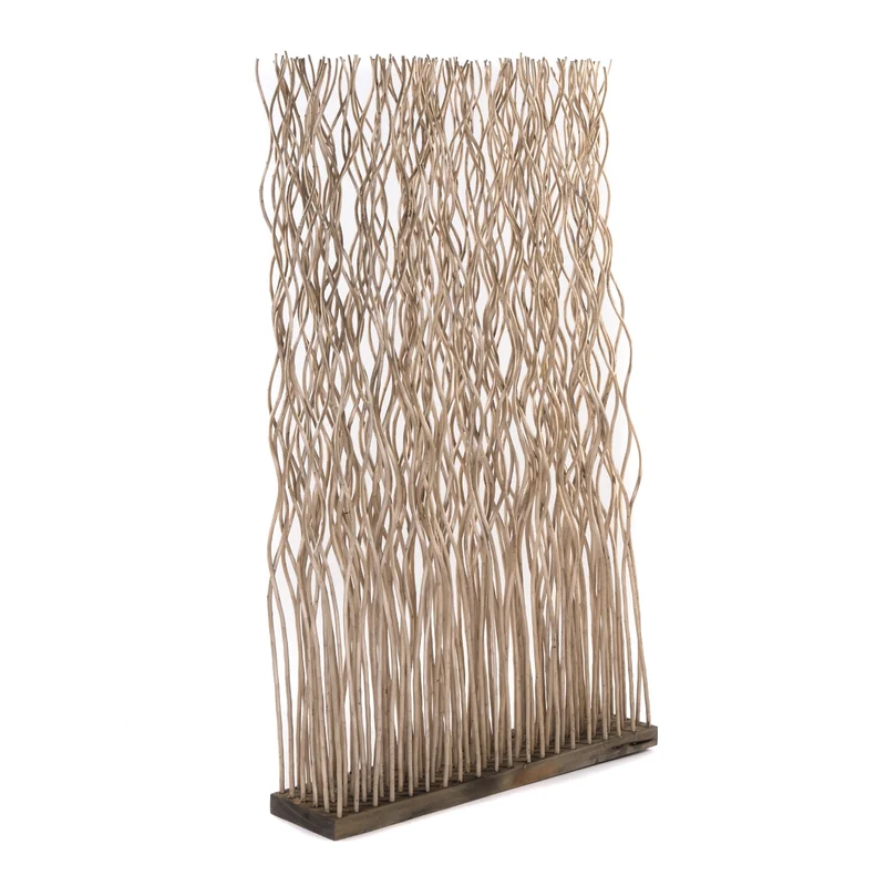 RAUMTEILER "KINKI" | Weidenholz, 110x70 cm | Zweige Paravent | Farbe: grau