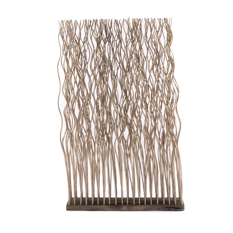 RAUMTEILER "KINKI" | Weidenholz, 110x70 cm | Zweige Paravent | Farbe: grau