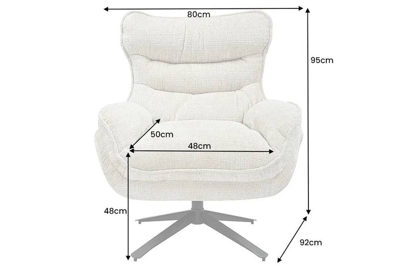 Drehbarer Loungesessel HEAVEN champagner-beige Strukturstoff