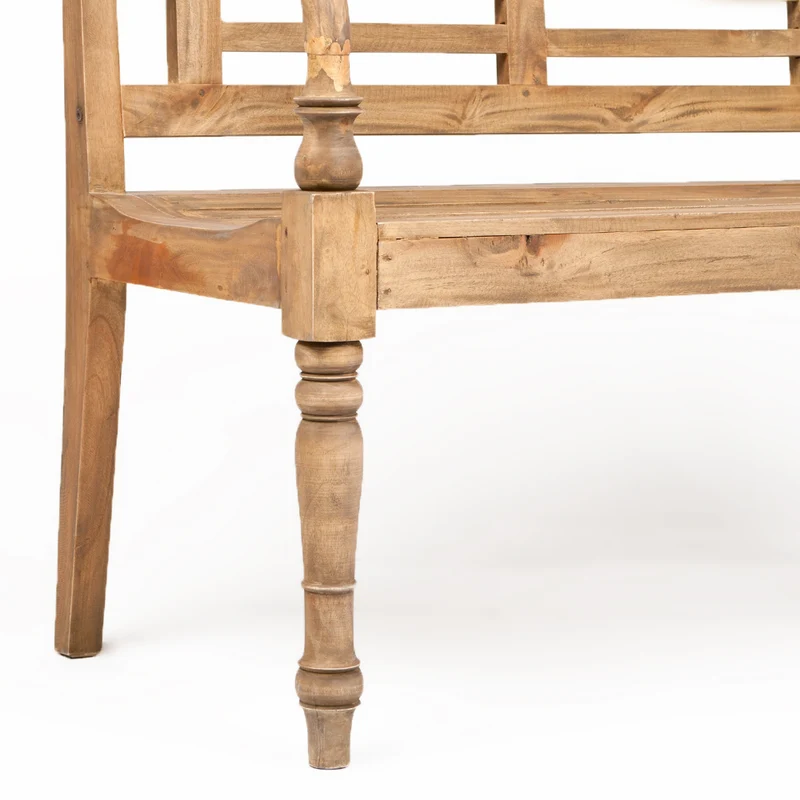 Gartenbank CHRISTOS Antique-Natural 150cm Massivholz Sitzbank