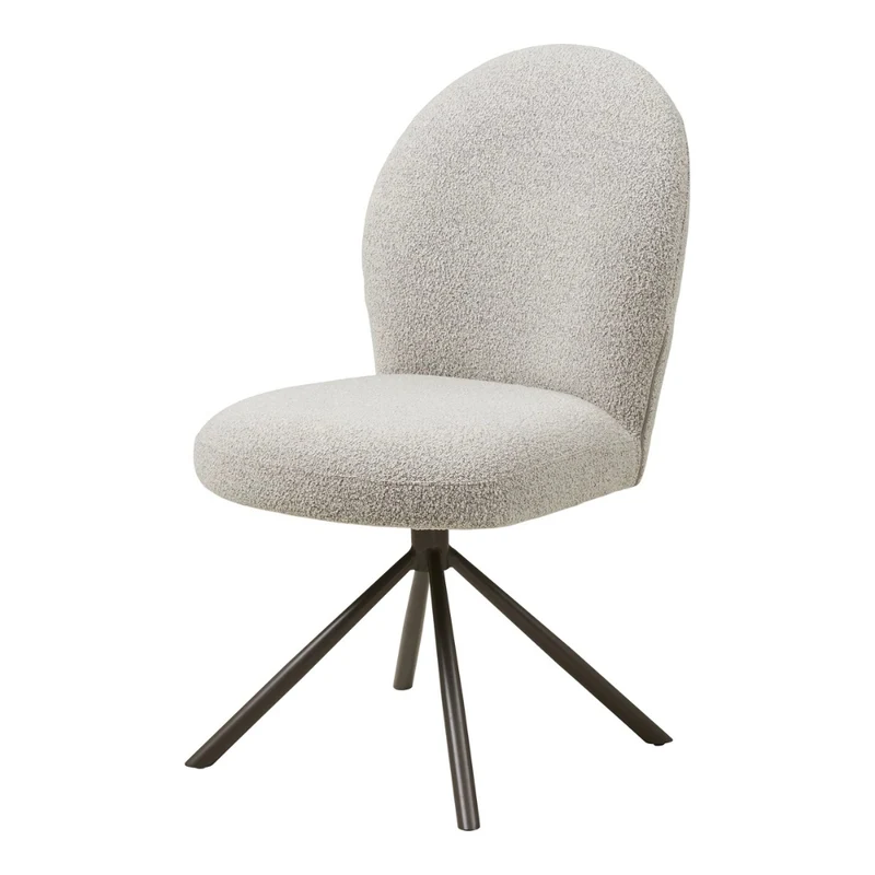 Drehstuhl mit Auto-Return-Funktion SOPHIE sand Bouclé grau Gestell