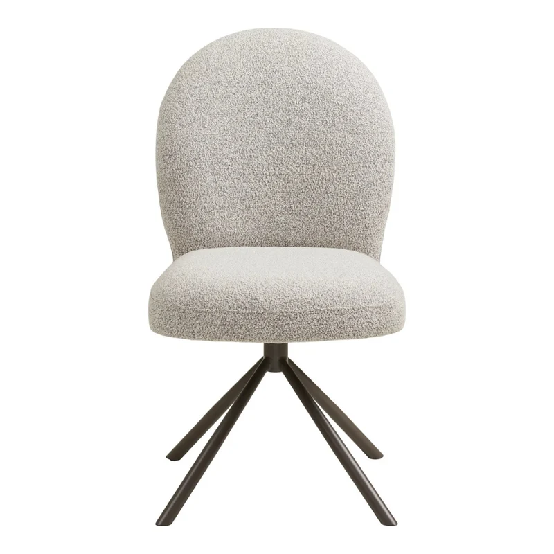 Drehstuhl mit Auto-Return-Funktion SOPHIE sand Bouclé grau Gestell