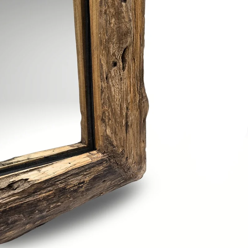 HOLZ SPIEGEL "HENNES" | 60x60cm, Massivholz | Flurspiegel, Wandspiegel