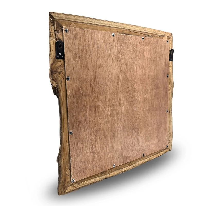 HOLZ SPIEGEL "HENNES" | 60x60cm, Massivholz | Flurspiegel, Wandspiegel