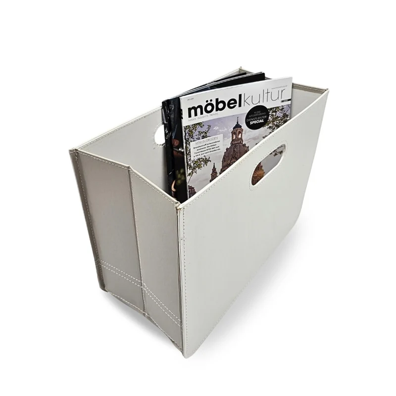 DESIGN ZEITUNGSKORB "BUSINESS" | creme-weiss, 30,5 cm | Magazinhalter