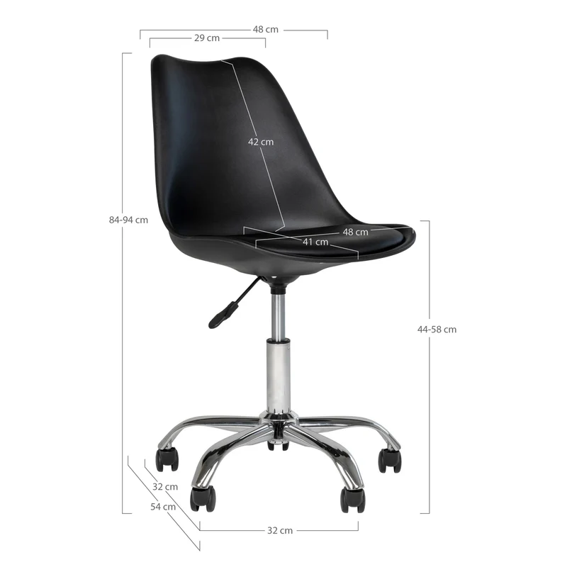 Moderner Bürostuhl SCANDINAVIA - schwarz Drehstuhl