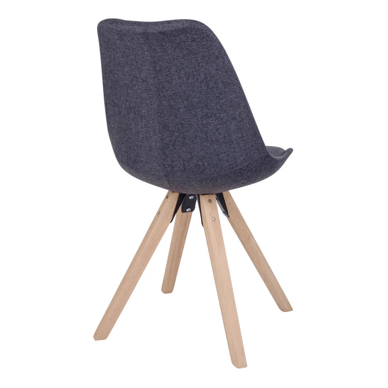 Design Stuhl SKAGEN (2er Set) dunkelgrauer Stoff + Holzbeine natural