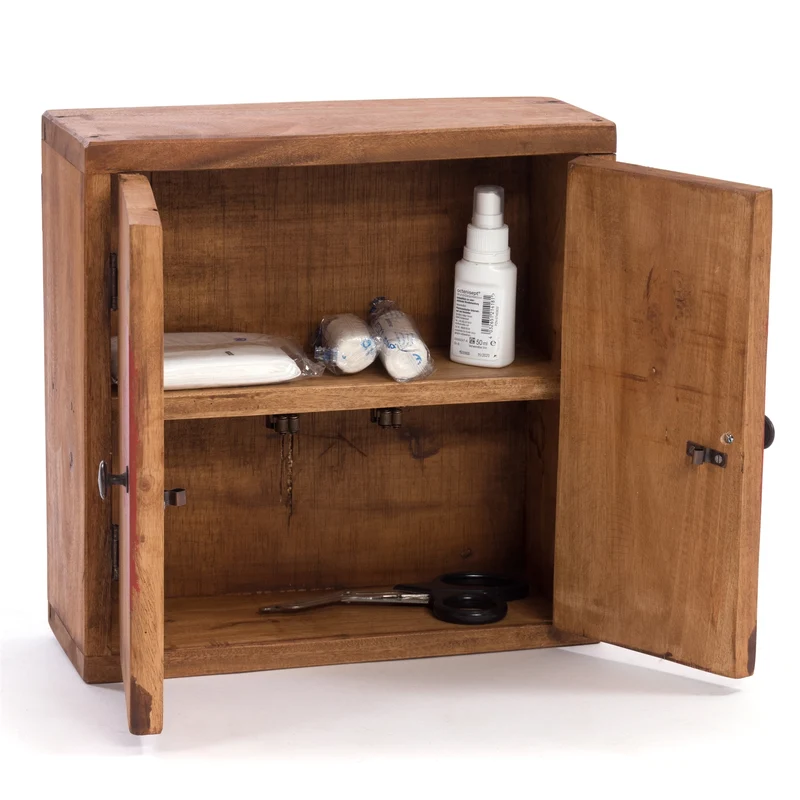 MEDIZINSCHRANK MEDIC | 35x35x13cm, Massivholz | Wandschrank | Farbe: 08 honigfarben gewachst