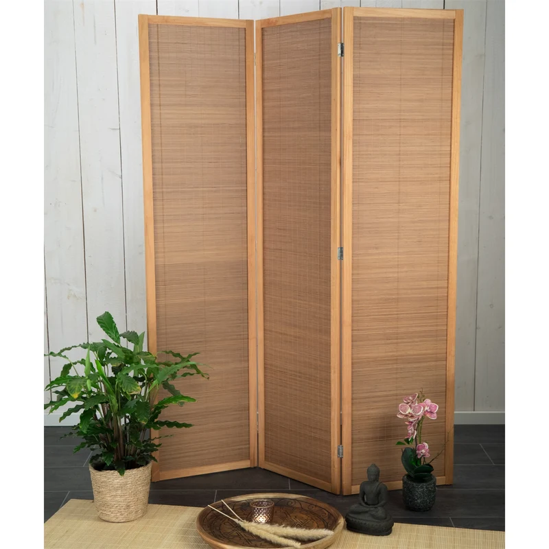 RAUMTEILER "ALARA" | 170x120 cm, Bambus | Natur Paravent