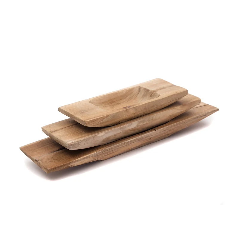 TEAKHOLZ SCHALE "BARCO 30" | Teakholz, 30 cm | Holz Tablett