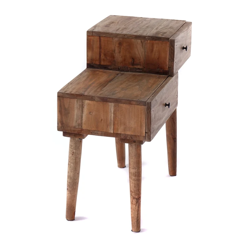 BEISTELLTISCH "LEVEL" | Mahagoni Holz, 66cm | Natur Beistelltisch
