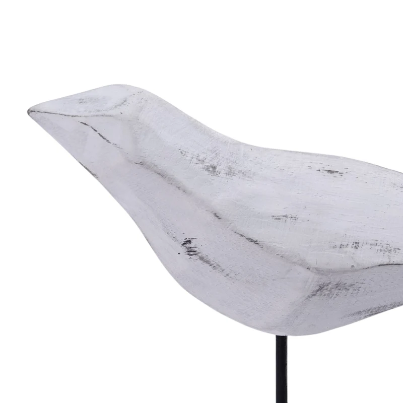 VOGEL SKULPTUR "KIKKI" 42" | Mangoholz, Metall | Vogel Aufsteller