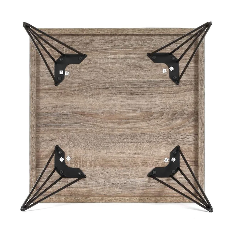 Design Couchtisch GRIGIO 50cm hellgrau Eichen-Optik Metallgestell