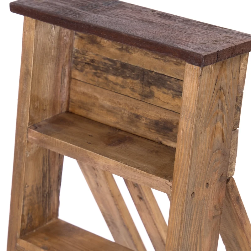 PFLANZENREGAL "FLORES" | Mahagoni & Teak, 80 cm | Blumenleiter