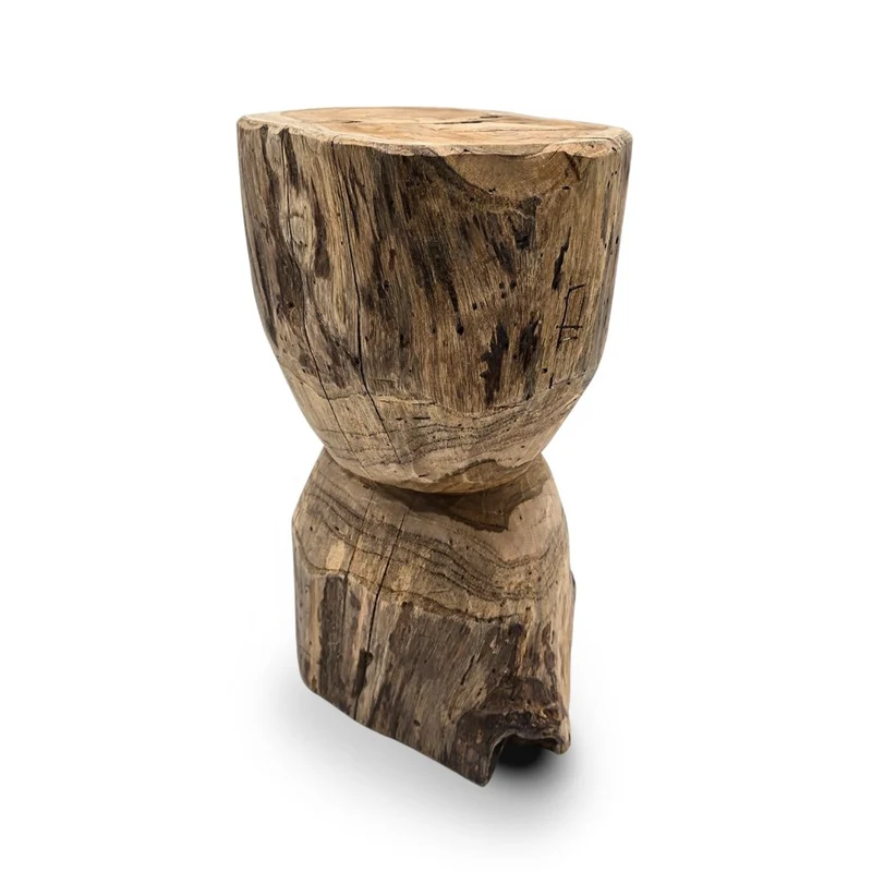 BEISTELLTISCH "MESH" | Teak | Holz Blumen Hocker, Nachttisch
