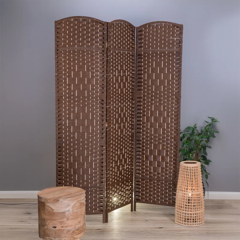 RAUMTEILER "QUINN" | Holz, 168x120cm | Natur Paravent | Farbe: hellbraun