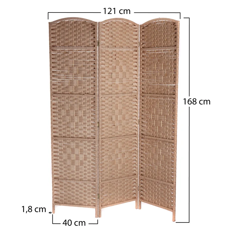 RAUMTEILER "QUINN" | Holz, 168x120cm | Natur Paravent | Farbe: natur