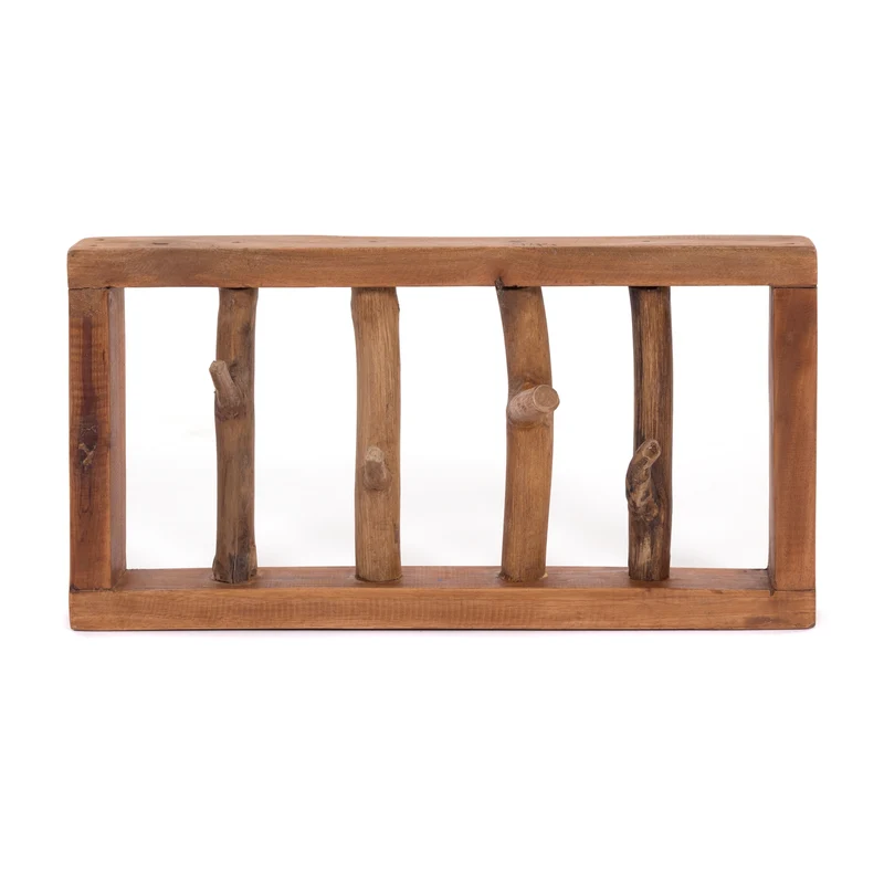 GARDEROBENLEISTE LIMB | 45x23cm(BxH) Treibholz Wandgarderobe mit Ästen | Farbe: 08 honigfarben gewachst