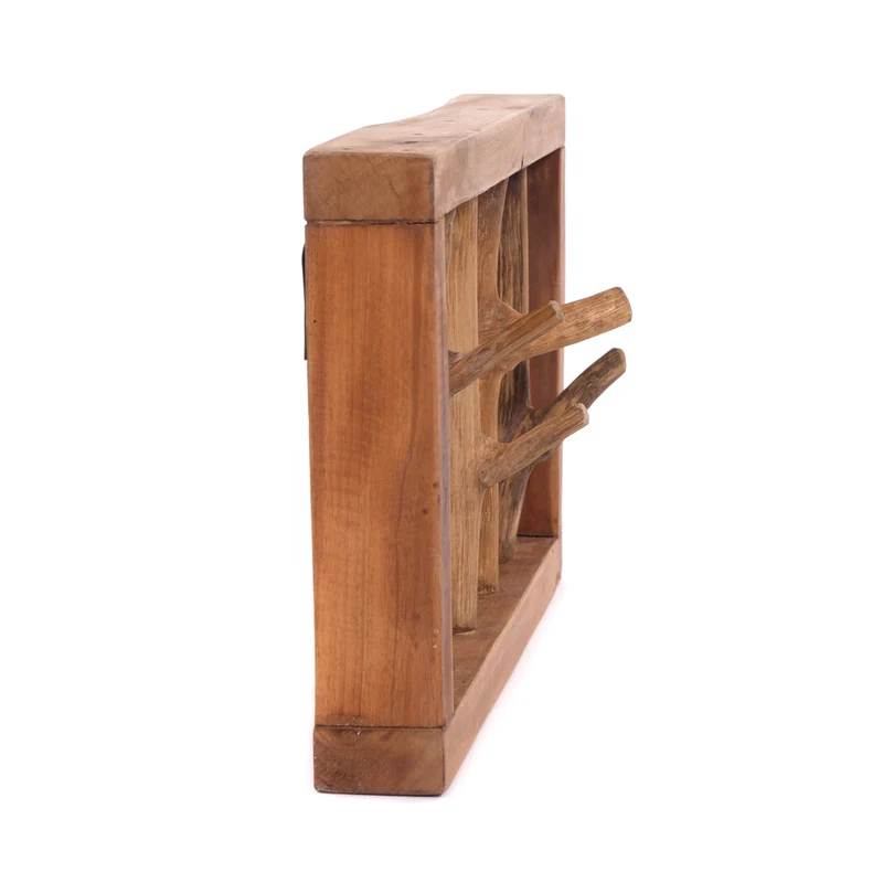 GARDEROBENLEISTE LIMB | 45x23cm(BxH) Treibholz Wandgarderobe mit Ästen | Farbe: 08 honigfarben gewachst