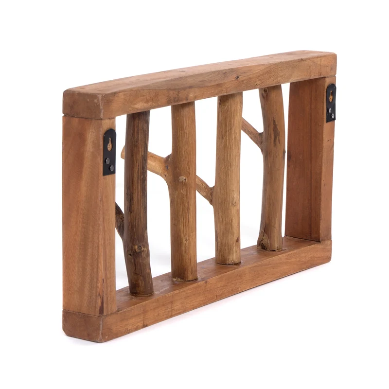 GARDEROBENLEISTE LIMB | 45x23cm(BxH) Treibholz Wandgarderobe mit Ästen | Farbe: 08 honigfarben gewachst