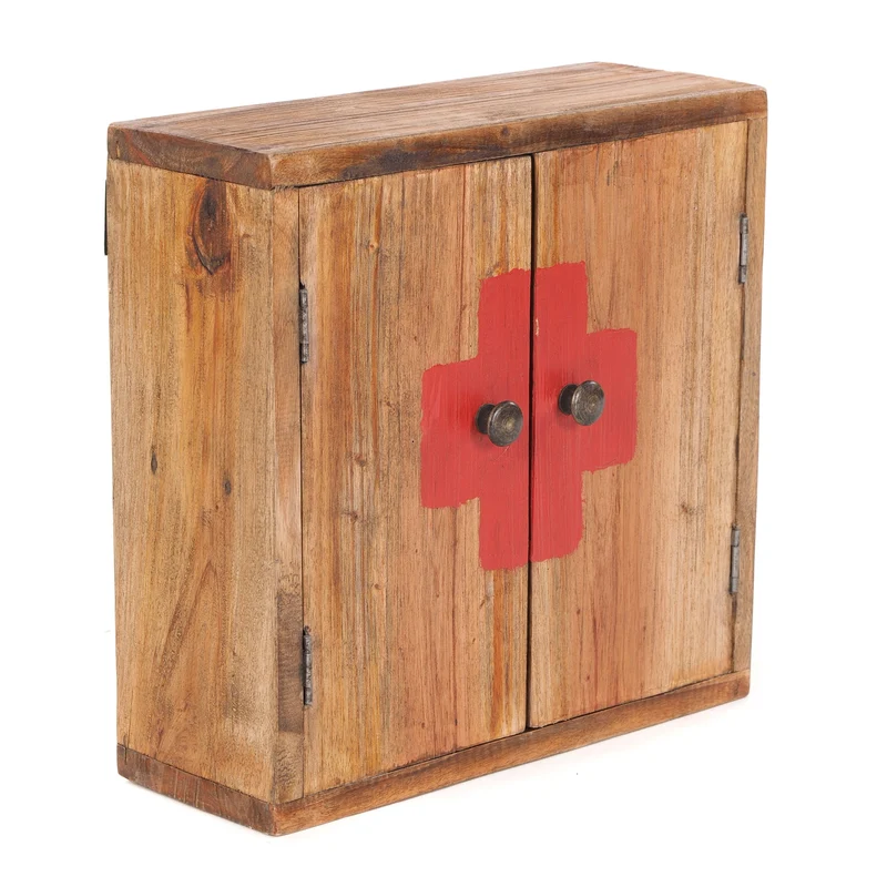 MEDIZINSCHRANK MEDIC | 35x35x13cm, Massivholz | Wandschrank | Farbe: 01 natur-vintage