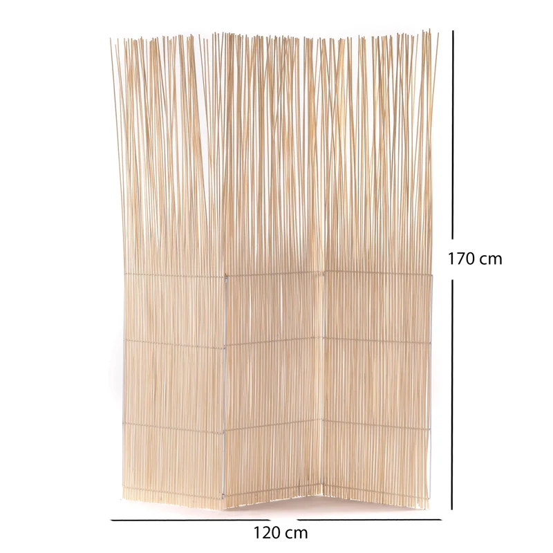 RAUMTEILER "SPIKE" | 170 cm, Weiden | Natur Paravent, Sichtschutz | Farbe: geblichen
