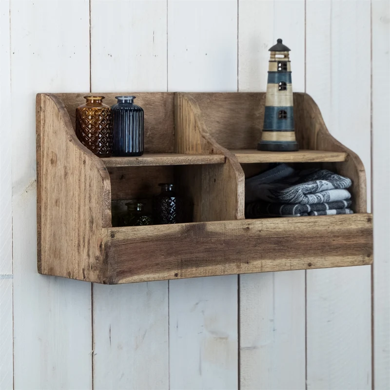 WANDREGAL "STORAGE 40" | Mahagoni Holz, 40 cm | Holzregal