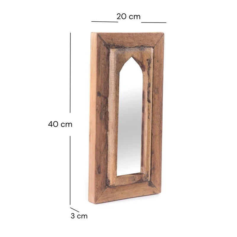 ORIENT WANDSPIEGEL "YARA" | Mahagoni Holz, 40 cm | Holzspiegel