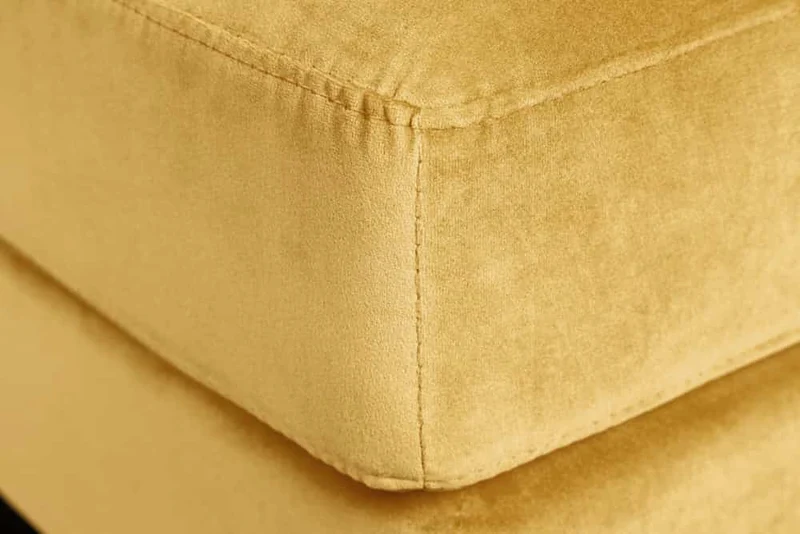 Moderner Hocker COMFORT 80cm senfgelb Samt Taschenfederkern