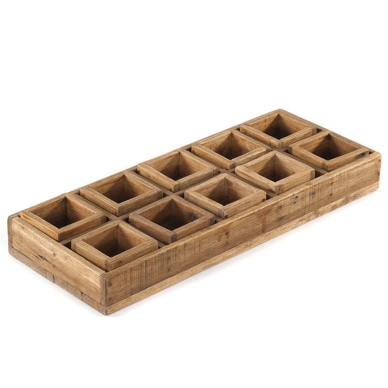 KISTEN SET "CUBO II" | Teak / Mahagoni | erweiterbares Set | Anzahl: 10-Boxen