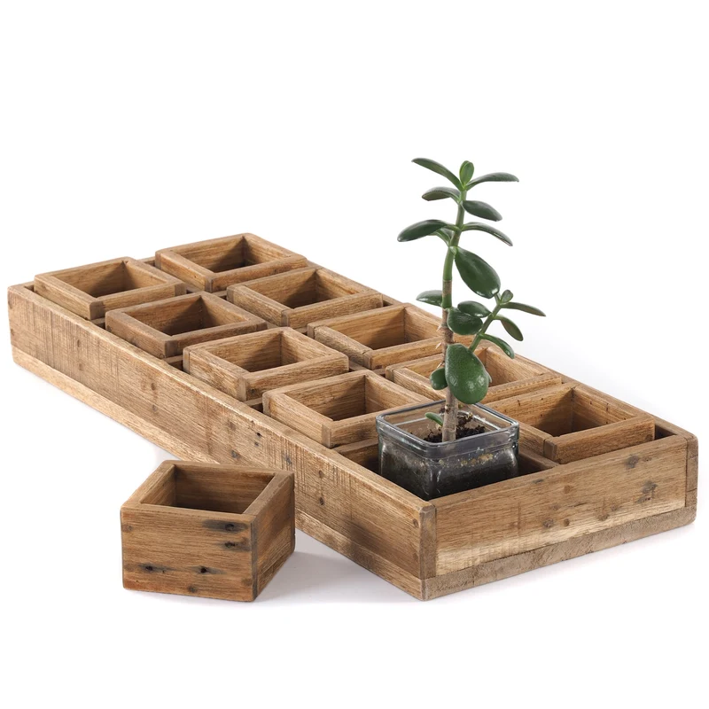 KISTEN SET "CUBO II" | Teak / Mahagoni | erweiterbares Set | Anzahl: 10-Boxen