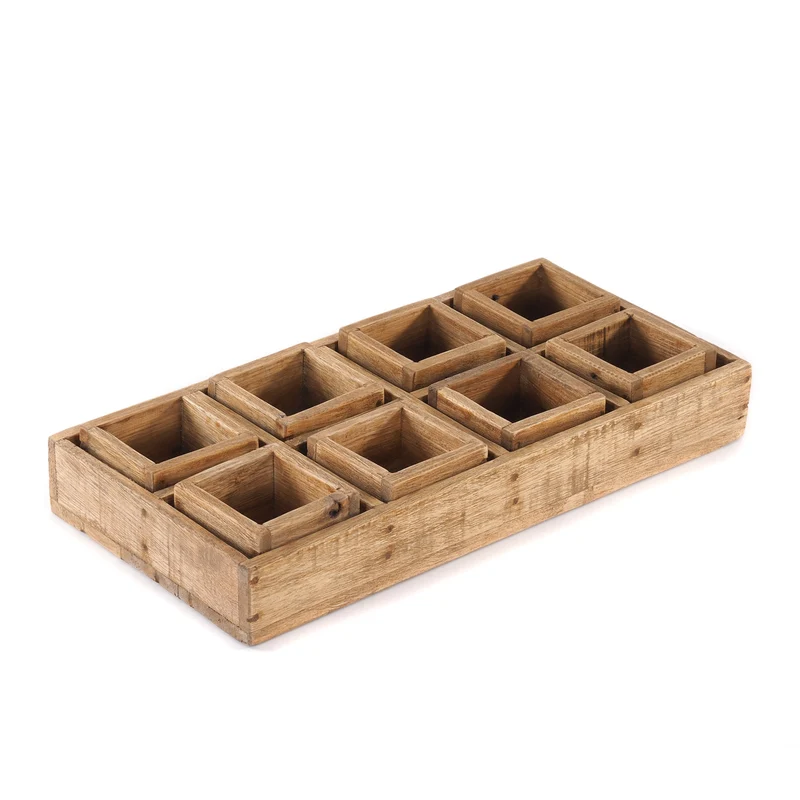 KISTEN SET "CUBO II" | Teak / Mahagoni | erweiterbares Set | Anzahl: 8-Boxen