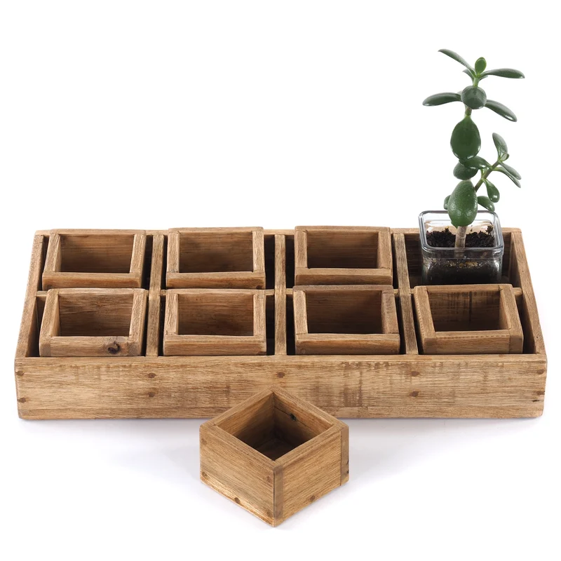 KISTEN SET "CUBO II" | Teak / Mahagoni | erweiterbares Set | Anzahl: 8-Boxen