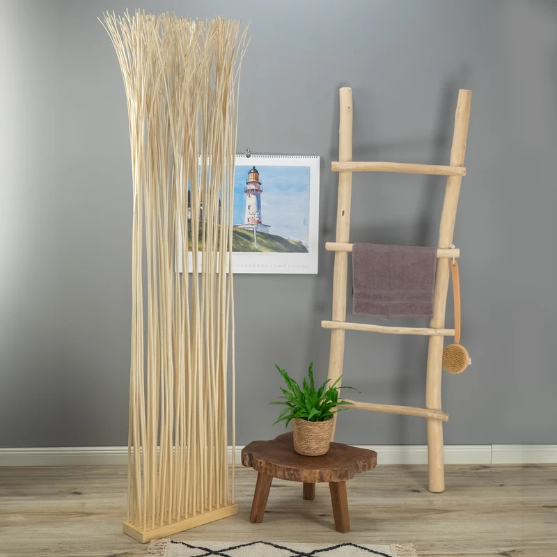 RAUMTEILER "SLIM" | Weide, 170x40cm | Paravent Zweige, Stellwand | Farbe: geblichen