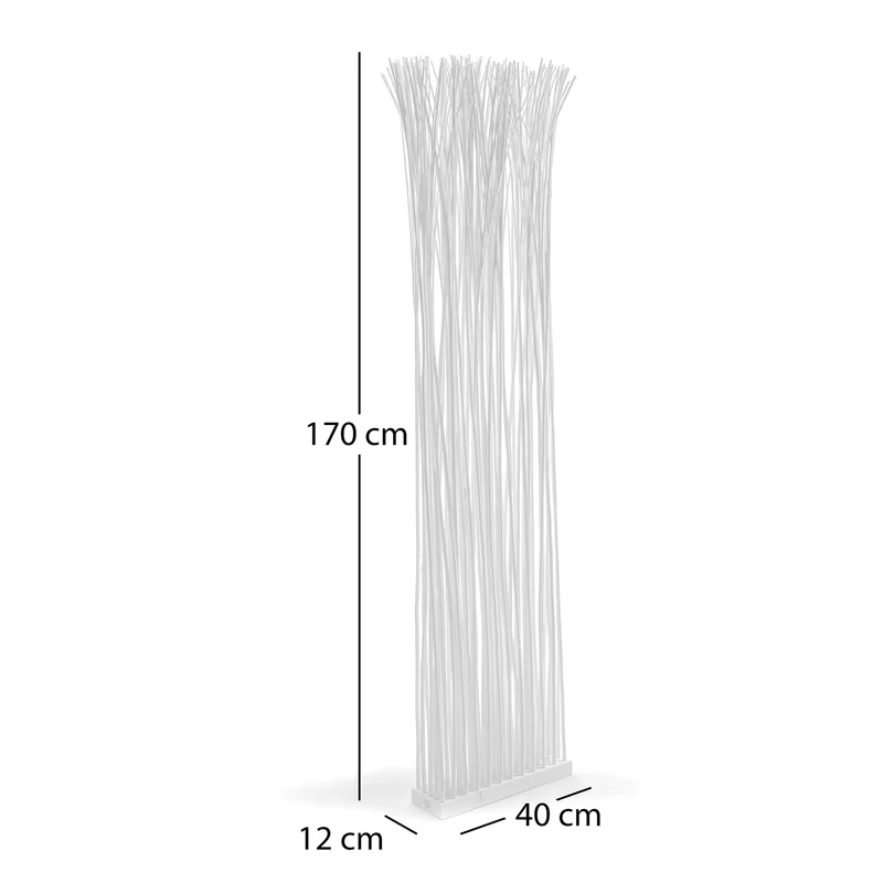 RAUMTEILER "SLIM" | Weide, 170x40cm | Paravent Zweige, Stellwand | Farbe: weiß