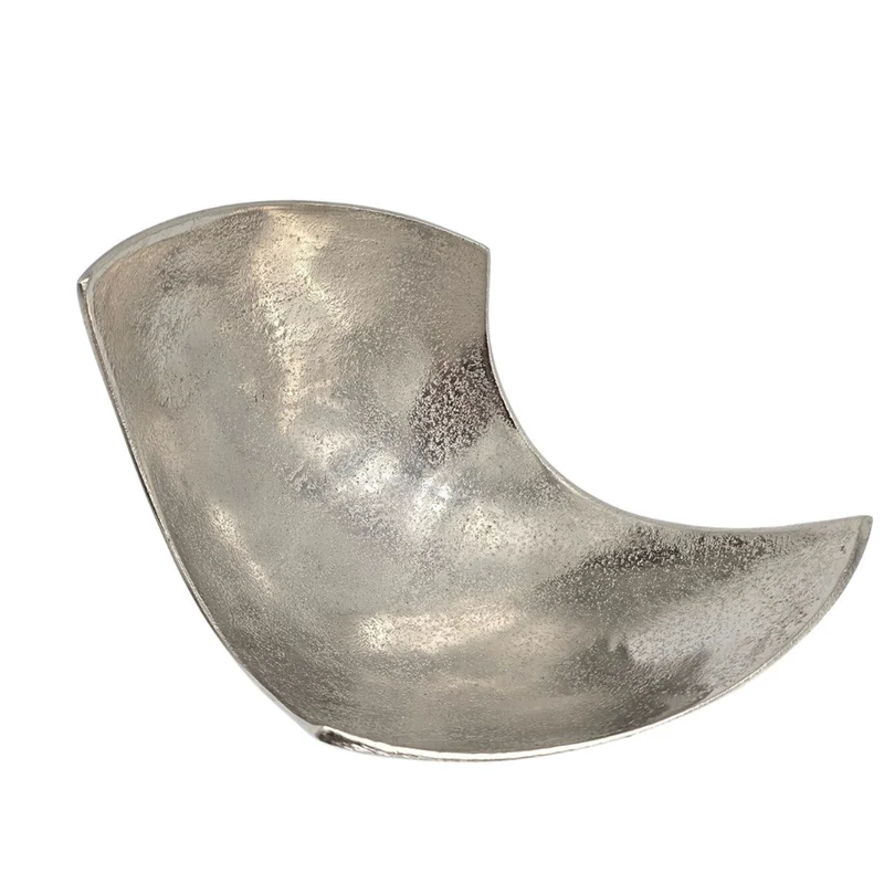 DEKO SCHALE "ONDA" | 24 cm, silber | geschwungene Obstschale